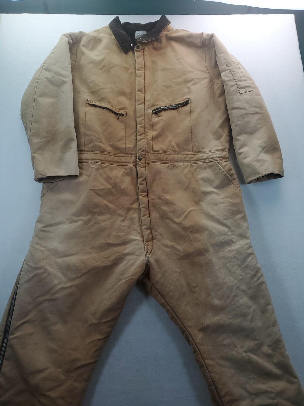 Vintage Key Outerwear Brown Coveralls Mens 2XL Insulated Quilted USA